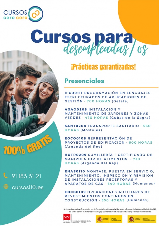 CURSOS PARA DESEMPLEADAS/OS PRESENCIALES