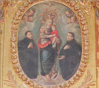 Anónimo, La Virgen con San Estanislao de Kostka y San Luis Gonzaga (Retablo de la Virgen del Carmen. Iglesia de Ntra. Sra. de la Asunción).