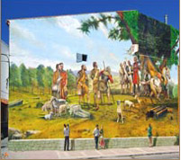 Elección del primer concejo de Navalcarnero. Pintura mural Plaza V Centenario.